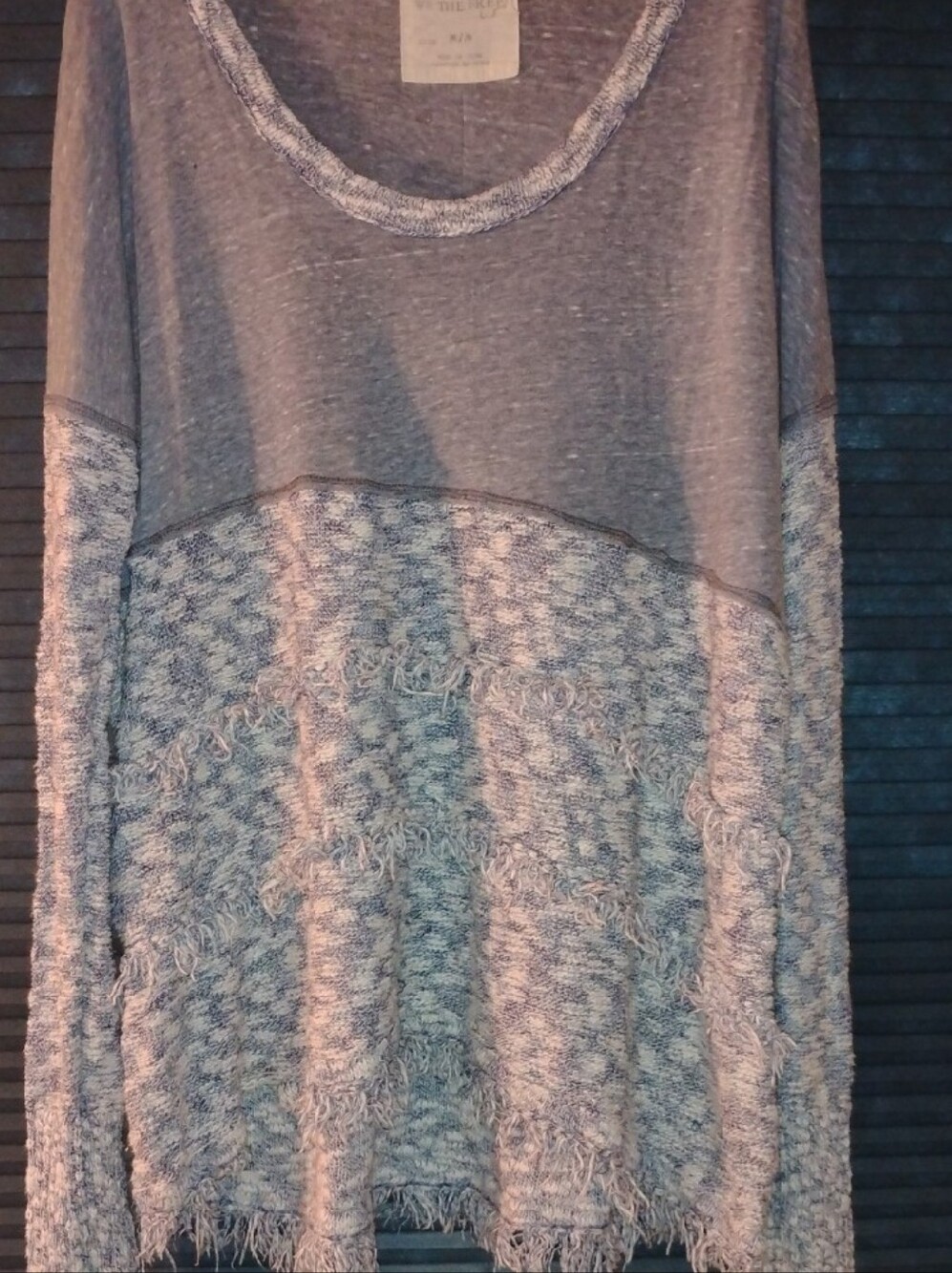 We The Free Light Blue Heather Crewneck Top